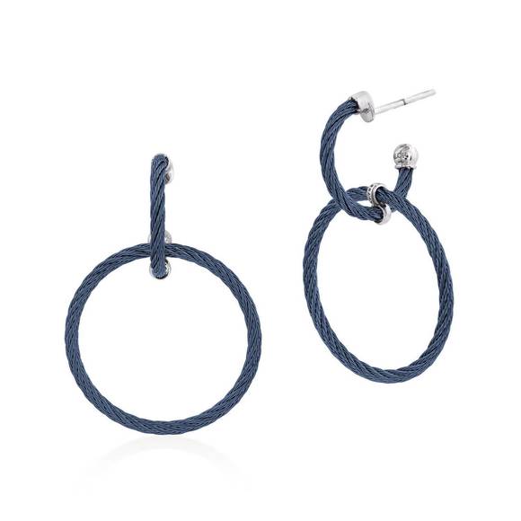 NEW ALOR petite double drop earrings in blueberry - Picture 1 of 2